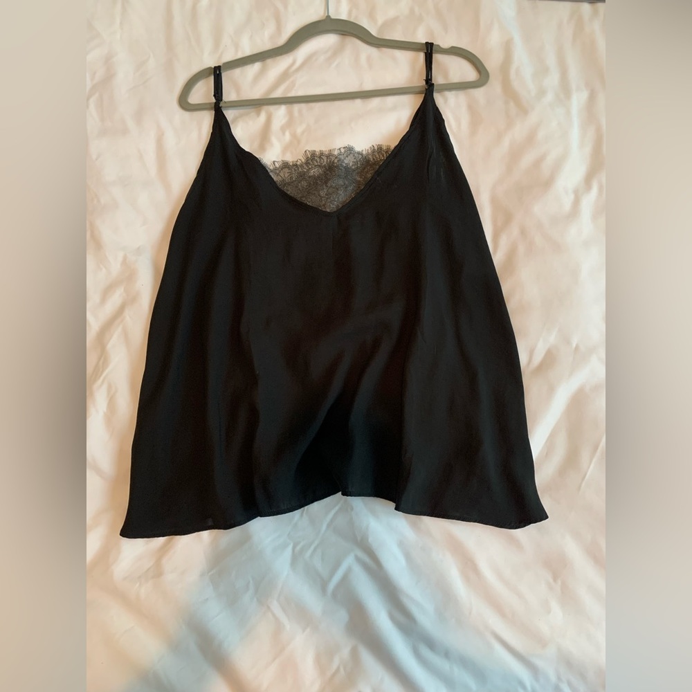 Black lace Free People tank top